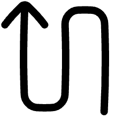 Line Arrow Curvy Up Left Icon from Plump Line Set