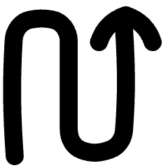 Line Arrow Curvy Up Right Icon from Flex Solid Set
