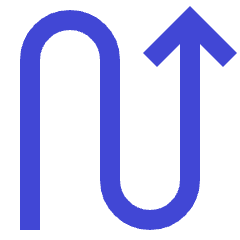 Line Arrow Curvy Up Right Icon from Sharp Duo Set