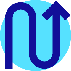 Line Arrow Curvy Up Right Icon from Sharp Pop Set