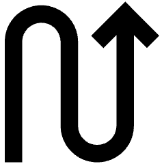 Line Arrow Curvy Up Right Icon from Sharp Remix Set