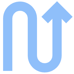 Line Arrow Curvy Up Right Icon from Sharp Flat Set