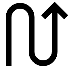 Line Arrow Curvy Up Right Icon from Sharp Line Set