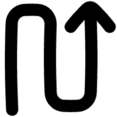 Line Arrow Curvy Up Right Icon from Plump Solid Set