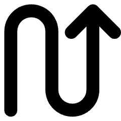 Line Arrow Curvy Up Right Icon from Core Solid Set