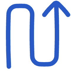 Line Arrow Curvy Up Right Icon from Plump Duo Set