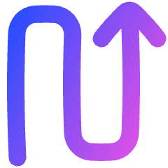 Line Arrow Curvy Up Right Icon from Plump Gradient Set