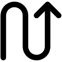 Line Arrow Curvy Up Right Icon from Core Remix Set
