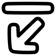 Line Arrow Diagonal Bottom Left Icon from Plump Line Set