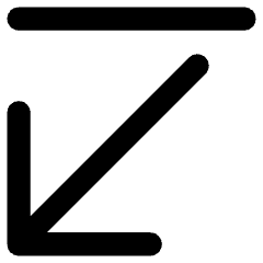 Line Arrow Diagonal Bottom Left Icon from Core Remix Set