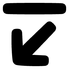 Line Arrow Diagonal Bottom Left Icon from Plump Solid Set