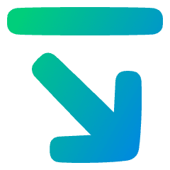 Line Arrow Diagonal Bottom Right Icon from Plump Gradient Set