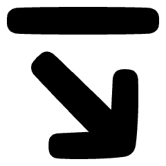 Line Arrow Diagonal Bottom Right Icon from Plump Solid Set