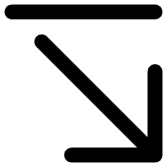 Line Arrow Diagonal Bottom Right Icon from Core Remix Set