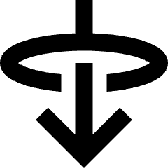 Line Arrow Elipse Down Icon from Sharp Remix Set