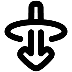 Line Arrow Elipse Down Icon from Plump Remix Set