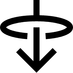 Line Arrow Elipse Down Icon from Sharp Line Set
