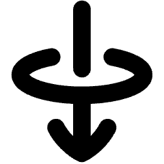 Line Arrow Elipse Down Icon from Flex Solid Set