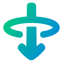 Line Arrow Elipse Down Icon from Plump Gradient Set