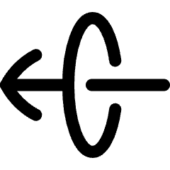 Line Arrow Elipse Left Icon from Flex Line Set