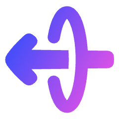 Line Arrow Elipse Left Icon from Plump Gradient Set