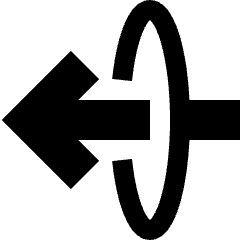 Line Arrow Elipse Left Icon from Sharp Solid Set