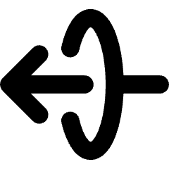 Line Arrow Elipse Left Icon from Core Solid Set