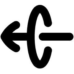Line Arrow Elipse Left Icon from Flex Solid Set