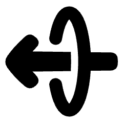 Line Arrow Elipse Left Icon from Plump Solid Set