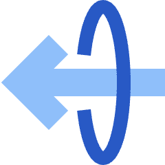 Line Arrow Elipse Left Icon from Sharp Flat Set