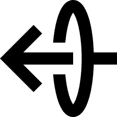 Line Arrow Elipse Left Icon from Sharp Remix Set