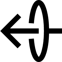 Line Arrow Elipse Left Icon from Sharp Line Set
