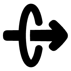 Line Arrow Elipse Right Icon from Plump Solid Set