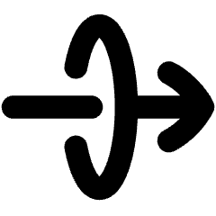 Line Arrow Elipse Right Icon from Flex Solid Set