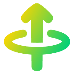 Line Arrow Elipse Up Icon from Plump Gradient Set