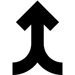 Line Arrow Merge Vertical Icon from Sharp Solid Set