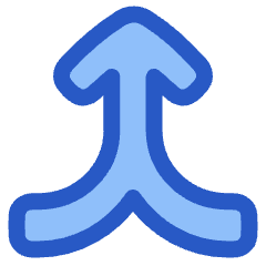 Line Arrow Merge Vertical Icon from Plump Duo Set
