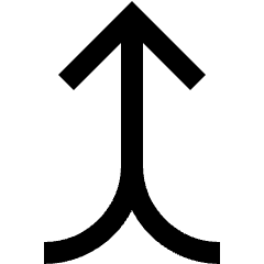 Line Arrow Merge Vertical Icon from Sharp Line Set