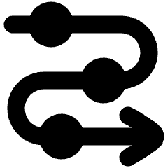 Line Arrow Roadmap Icon from Plump Solid Set