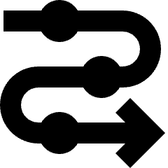 Line Arrow Roadmap Icon from Sharp Solid Set