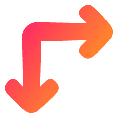 Line Arrow Top Left Corner Icon from Plump Gradient Set