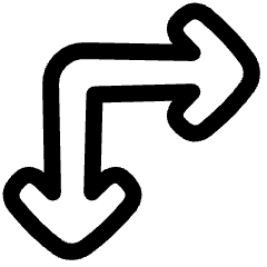 Line Arrow Top Left Corner Icon from Plump Line Set