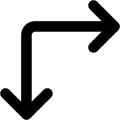 Line Arrow Top Left Corner Icon from Core Remix Set