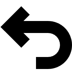 Line Arrow Turn Backward Icon from Sharp Solid Set