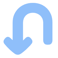 Line Arrow Turn Down Left Icon from Plump Flat Set