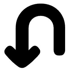 Line Arrow Turn Down Left Icon from Plump Solid Set