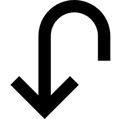 Line Arrow Turn Down Left Icon from Sharp Remix Set