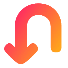 Line Arrow Turn Down Left Icon from Plump Gradient Set