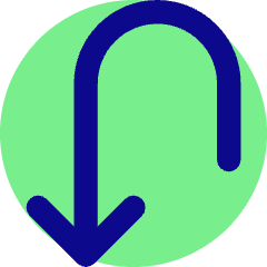 Line Arrow Turn Down Left Icon from Core Pop Set