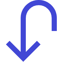 Line Arrow Turn Down Left Icon from Sharp Duo Set